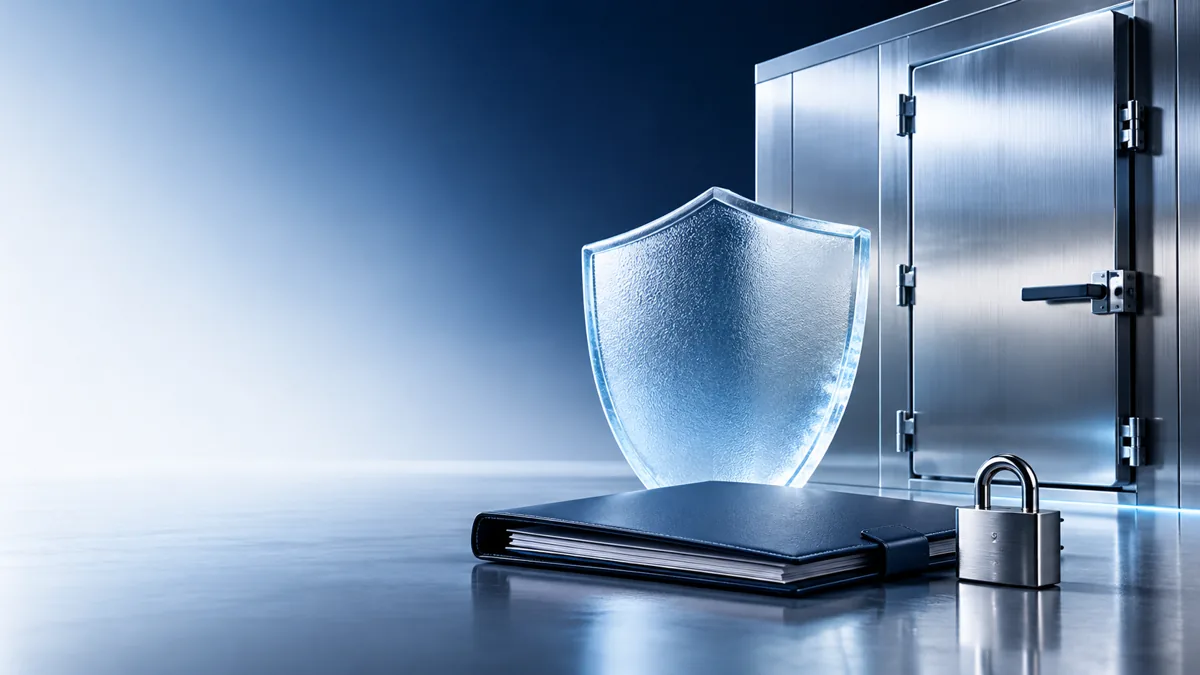 Ilustración conceptual de privacidad y claridad en proyectos de refrigeración